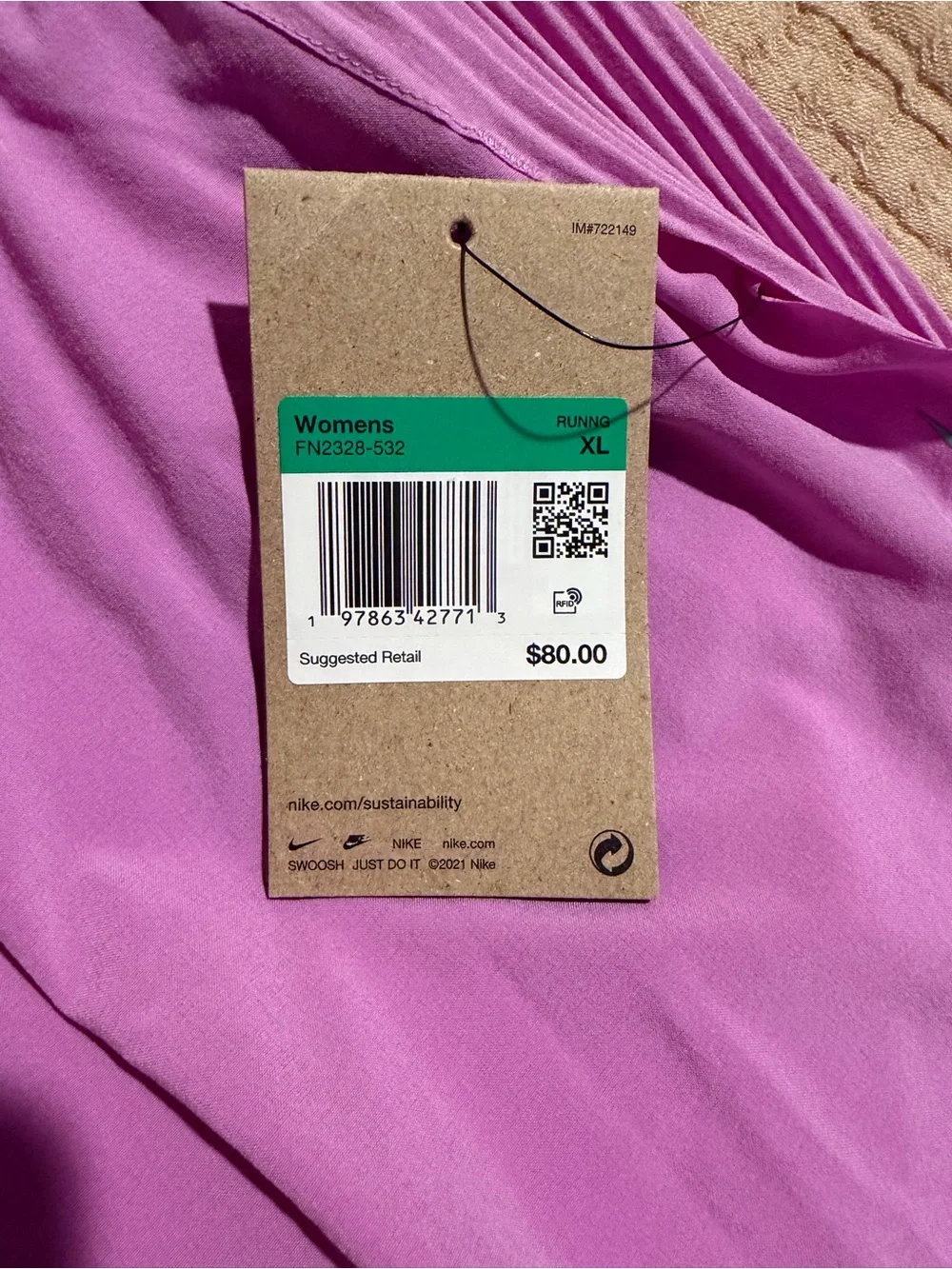 Nike Women’s Lavender Athletic Shorts with Contrast Swooshes